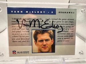 1991 Pro Line Portraits Vann McElroy #53 Auto Autograph - Bild 1 von 2