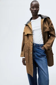 H&M Knee-Length Parka For Women (Brown) - Picture 1 of 7