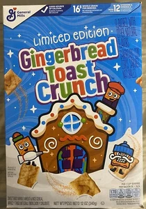 GINGERBREAD Toast Crunch 12 Oz Wheat Cinnamon Cereal LIMITED Edition - Picture 1 of 4