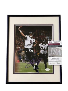 Baltimore Ravens Joe Flacco signiertes 8x10 Foto lila Aluminiumrahmen JSA COA - Bild 1 von 4