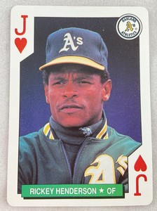 1991 U.S. Playing Cards All-Stars Baseball-Rickey Henderson, Oakland A’s-Jhearts