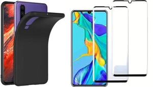 Coque MAT NOIR pour HUAWEI P30 PRO + 2 Verre trempé intégral bord noir - Imagen 1 de 9