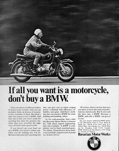 BMW R69-S 1969 motocicleta "If All You Want is a Motorcycle"" anuncio impreso original - Imagen 1 de 1