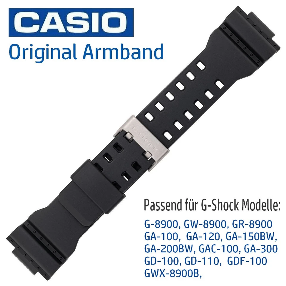 Casio Ersatzband Resin schwarz G-8900a Gw-8900a Gr-8900a Ga-100 Gwx-8900