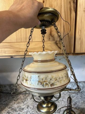 Vintage Milk Glass Hanging Lights And Chandelier Cover