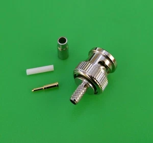 (2 SETS) BNC Male Crimp for RG174 RG179 RG316 LMR100 Cable Connector -USA Seller - Picture 1 of 3