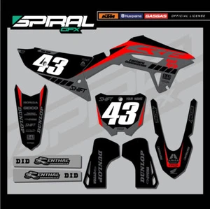 Custom MX Graphics Kit Honda CRF 250 450 Honda Black 2016 2017 ALL YEARS - Picture 1 of 5