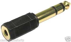 6,35 MM STEREO KLINKENSTECKER AUF 3,5 MM STEREO BUCHSE SCHWARZ ADAPTER/ADAPTER/STECKER - Bild 1 von 2