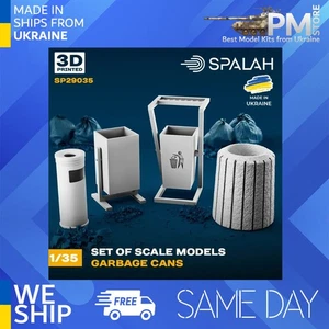Spalah 29035 1/35 Set of scale models "Garbage cans", (4 pcs.) Resin model - Picture 1 of 2