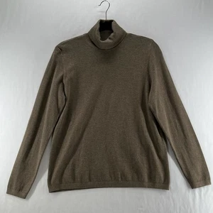 Chico's Turtleneck Sweater Womens 1 US M Long Sleeves Pullover Ribbed Trim Brown - Picture 1 of 10