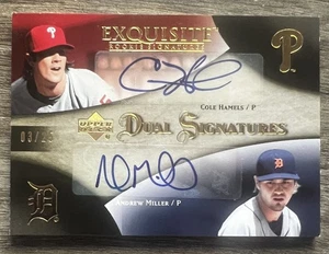 2007 UD Exquisite Rookie Signatures Gold /25 Cole Hamels Andrew Miller Auto RC - Picture 1 of 2