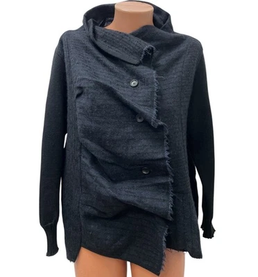 OSKA Gr.0 - XL 65% WOLLE 30% Mohair Strick Cardigan Langarm Blau - Bild 1 von 4