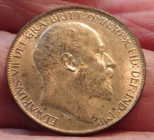 EXCELLENT HIGH GRADE 1902 EDWARD VII HALFPENNY MUCH LUSTRE HP54 - Picture 1 of 2