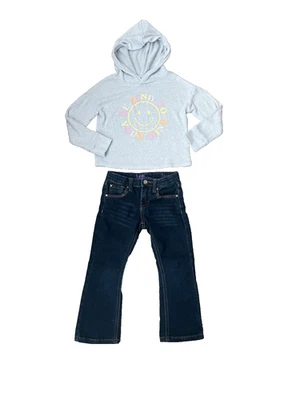 Conjunto para niñas, Lee Bootcut bordado jeans/Remi y Ryder capucha top corto (4-5) Foto 1 de 4