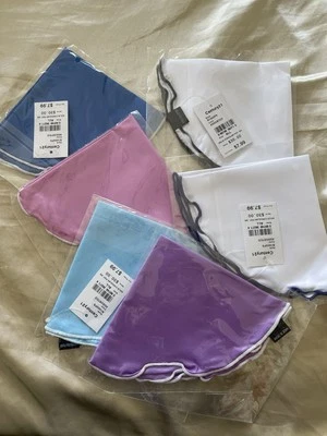 Lote de 6 100 % seda y poliéster hechos a mano bolsillo redondo a cuadros nuevos #LSPH-A2 Foto 1 de 4