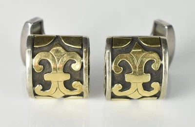 Gemelos John Hardy de oro de ley y 18 quilates, estilo flor de lis Foto 1 de 4