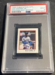 1990 KEN GRIFFEY JR PUBLICATION INT'L STICKERS HAND CUT PSA 9 MARINERS