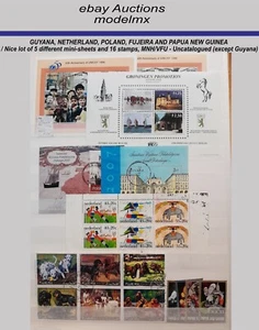 WorlWide - 5 Mini-Sheets & 16 Stamps, MNH / VFU - Uncatalogued - Picture 1 of 1