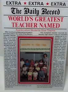 Russ Berrie 'GOOD NEWS' "Worlds Greatest Teacher Named" photo frame 3 1/2" x 5" - Picture 1 of 6