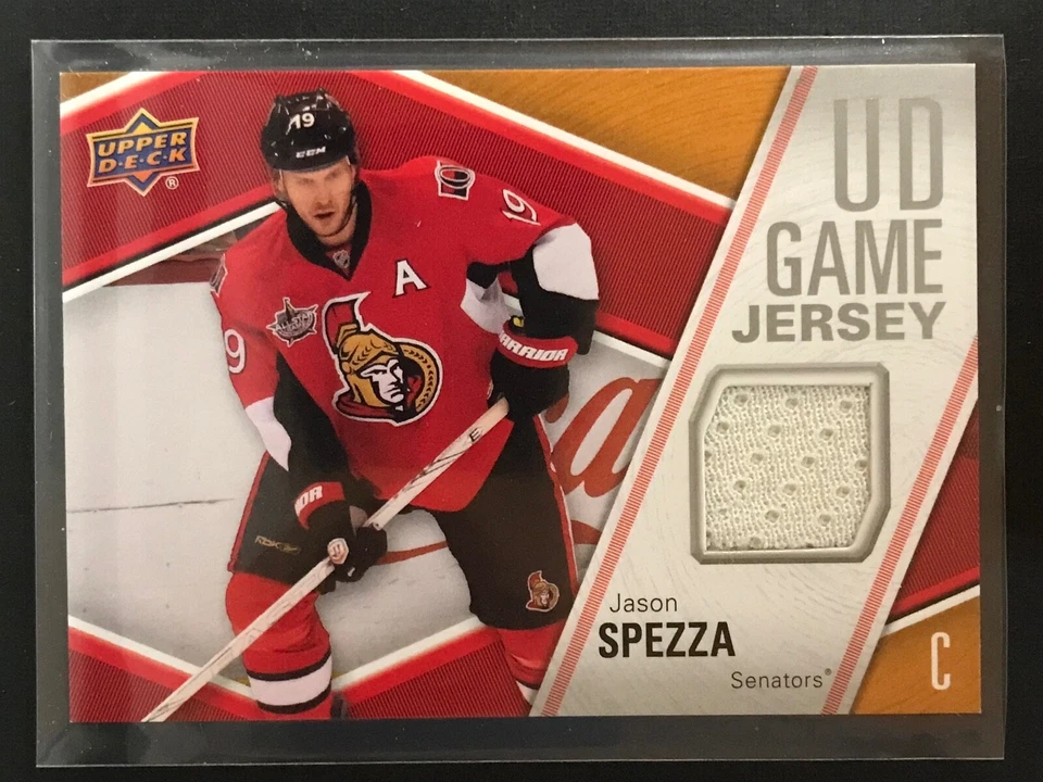 2011-12 Upper Deck Series 2 UD Game Jersey #GJ-JS Jason Spezza - white swatch - Image 1 of 1