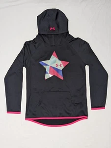 Under Amour Black Pink Star ColdGear Loose Hoodie Size Youth Large - Picture 1 of 11