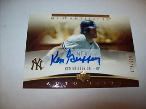 Artefactos de cubierta superior 2005 hechos automáticos casi nuevo #273/699 Ken Griffey # KG2 envío gratuito SP - Imagen 1 de 3