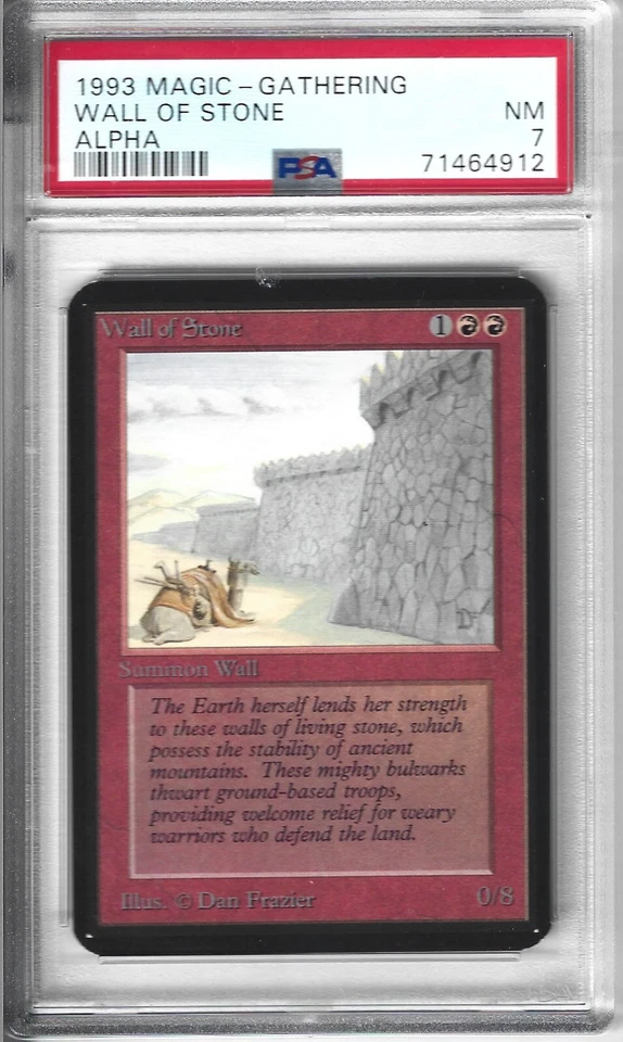 Magic MTG - Alpha - Wall of Stone - NM PSA7 - Image 1 of 1