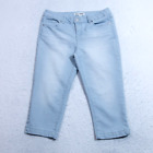 Artisan NY Jeans Womens 4 - 29x17 Capri Light Blue White Pinstripe Pants