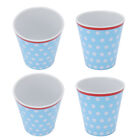 Tea Mug Easy To Clean 4Pcs/Set Coffee Cup Safe To Use Light Blue Dot