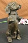Dachshund Doxie Hush Puppy Bookend Bronze Marble Statue Breeder Kennel Sculpture