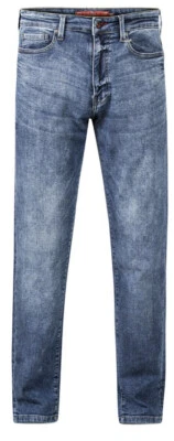 D555 Duke Mens 1959 Fit Stretch Jeans Blue Denim Sand Blasting 30"-40" (500901-R - Image 1 of 2