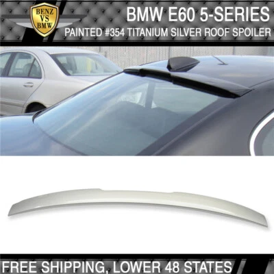 Fits 04-10 BMW E60 5 Series Roof Spoiler Painted #354 Titanium Silver Metallic - Image 1 of 3