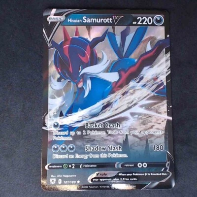Hisuian Samurott V 101/189 Swsh10: Astral Radiance Holo Pokemon Card NM - Image 1 of 2