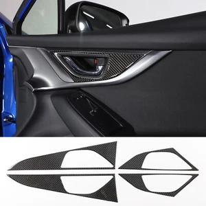 Soft Carbon Interior Door Handle Panel Trim Accessories For Subaru WRX 2021-2023 - Picture 1 of 12