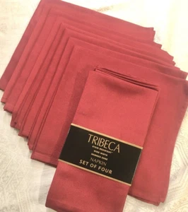 NWT 12 TRIBECA Hemmed Cotton Polyester Burgundy Red Heavy Weigh 20 x 20" Napkins - Picture 1 of 5