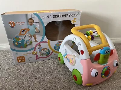 Infantino Sensory 3-in-1 Discovery Car Activity Baby Walker Toy 6m-36m • 20£