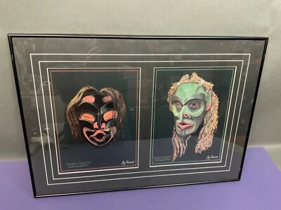 JIM GILBERT 1932-2000 подписанный, двойной матовый и в рамке Ltd. Ed. Печатные маски 1989 - Изображение 1 из 4