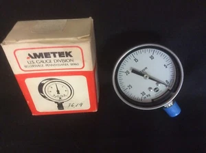AMETEK Us Gauge 153000 - 30 in Hg 2-1/2" VACUUM Gauge, 1/4 NPT, Stainless ~ NEW! - Picture 1 of 6