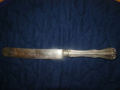 CUCHILLO REFORZADOR HOJA FRANCESA ANTIGUA REED & BARTON STERLING DEVON 9 3/4" MONOGRAMA E Foto 1 de 3