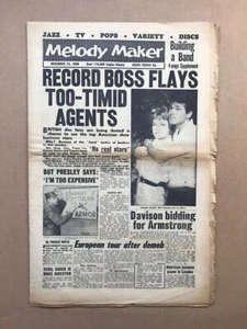 VARIOUS 1958 MELODY MAKER MAGAZINE NOVEMBER 15 1958 TOMMY SANDS/ELVIS PRESLEY - - Picture 1 of 1