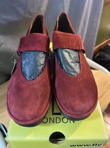 Fly London Women's Raji Mary Jane Wine Suede Wedges size 40 NIB LOOK!!!! - Picture 1 of 8
