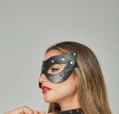 MOB DNGEON Malebasics Masquerade Mask Synthetic Leather Antifaz Black DWA02 O/S - Image 1 of 3