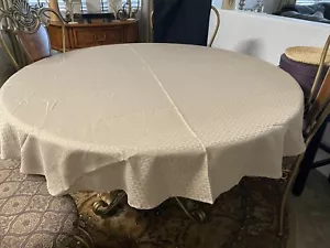 Beige Brown 70” Round Textured Fabric Tablecloth by Mainstays 100% Polyester - Picture 1 of 8