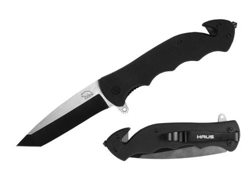 6x Tactical Folding Knife - Haus Summit EDC Stainless & Black Blade G10 Scale