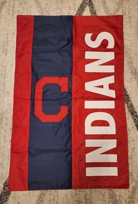 Cleveland Indians 43" x 27.5" 2 Sided Banner Yard Flag Vintage MLB Guardians - Image 1 of 2