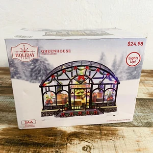 Holiday Time Green House Christmas Display Lights Up - Picture 1 of 4