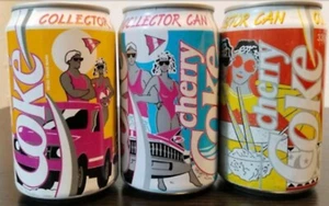 Coke Coca Cola Cherry Netherlands 1991 Lot 3 Cans Empty Open Top Super Rare - Picture 1 of 2