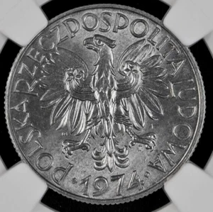 Poland 5 Zloty 1974 NGC MS 65 UNC Aluminum - Picture 1 of 4