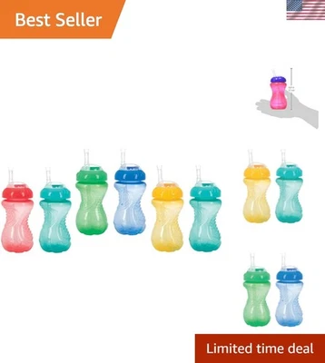 Paquete de 2 tazas sin derrames con pajita flexible - 10 oz, sin BPA y los colores pueden variar Foto 1 de 4