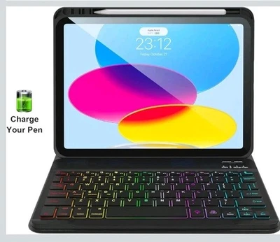 Removable Backlit Keyboard Case For iPad 10th Gen 10.9" Display With Pencil Hold - Image 1 of 4